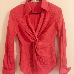 Hot pink twist dress shirt